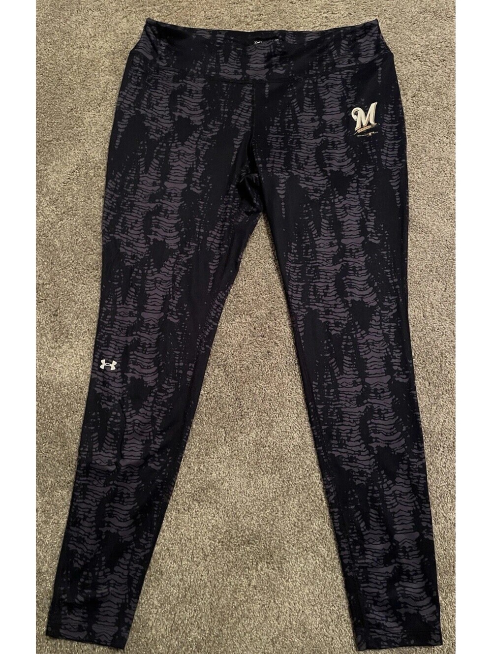 Women’s Under Armour Heat Gear Fitted Ankle Leggings Size XL Milwaukee Brewers